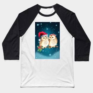 Christmas Owls Baseball T-Shirt